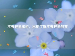 不要轻易出柜，出柜了就不要轻易放弃