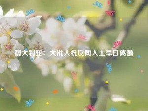 澳大利亚：大批人祝反同人士早日离婚