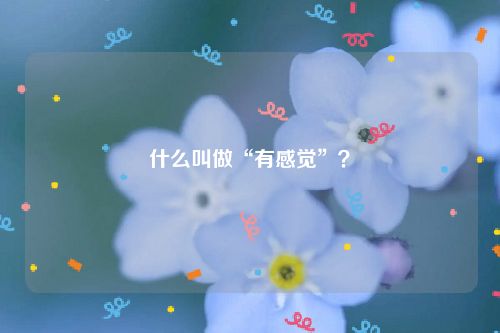 什么叫做“有感觉”？