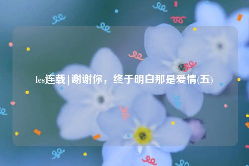 les连载|谢谢你，终于明白那是爱情(五)